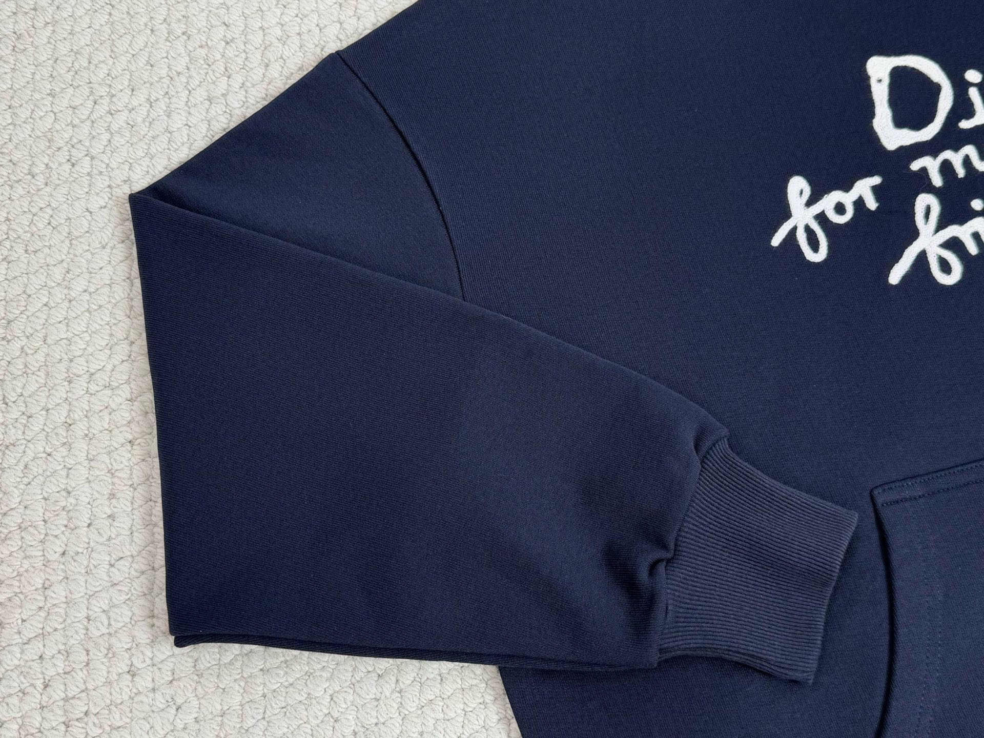 DIOR 迪奥 刺绣字母logo连帽卫衣 外套 长袖 海军蓝 583J624B0531-C580