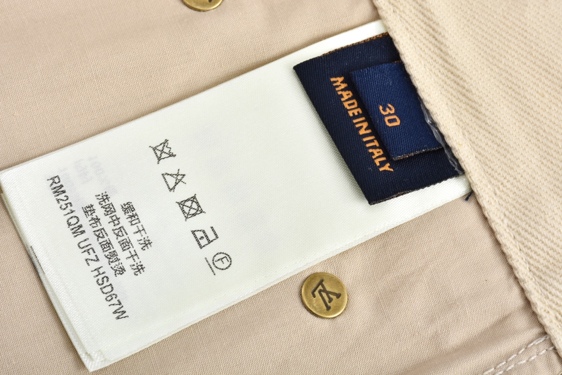 LOUIS VUITTON 路易威登 满印浮雕压花直筒牛仔裤 裤子 长裤 卡其色 1AHBLK