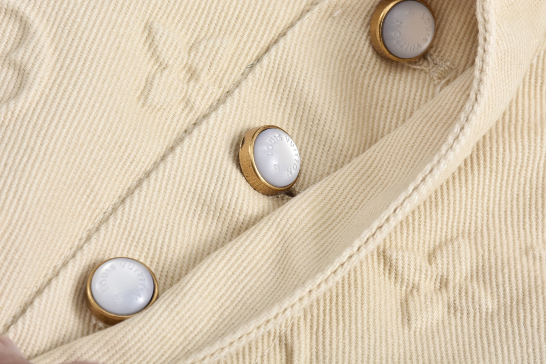 LOUIS VUITTON 路易威登 满印浮雕压花直筒牛仔裤 裤子 长裤 卡其色 1AHBLK