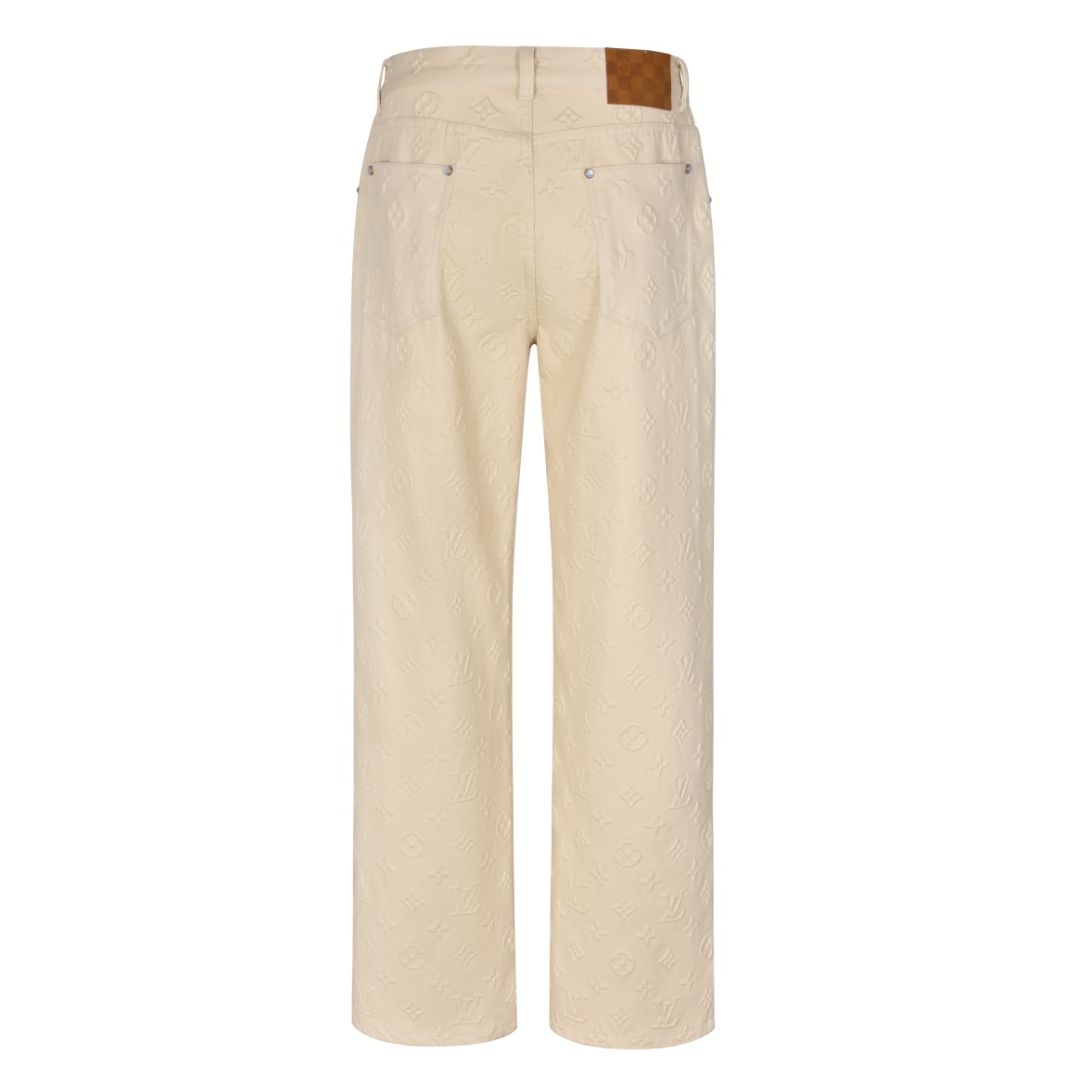 LOUIS VUITTON 路易威登 满印浮雕压花直筒牛仔裤 裤子 长裤 卡其色 1AHBLK