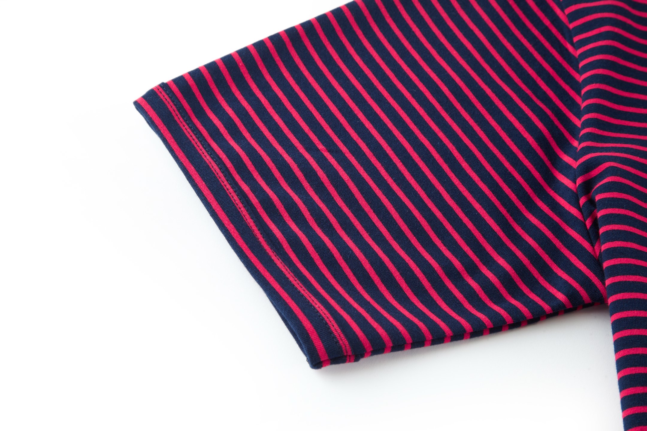 PRADA 普拉达 条纹撞色logo徽标短袖 T恤 红色 白色