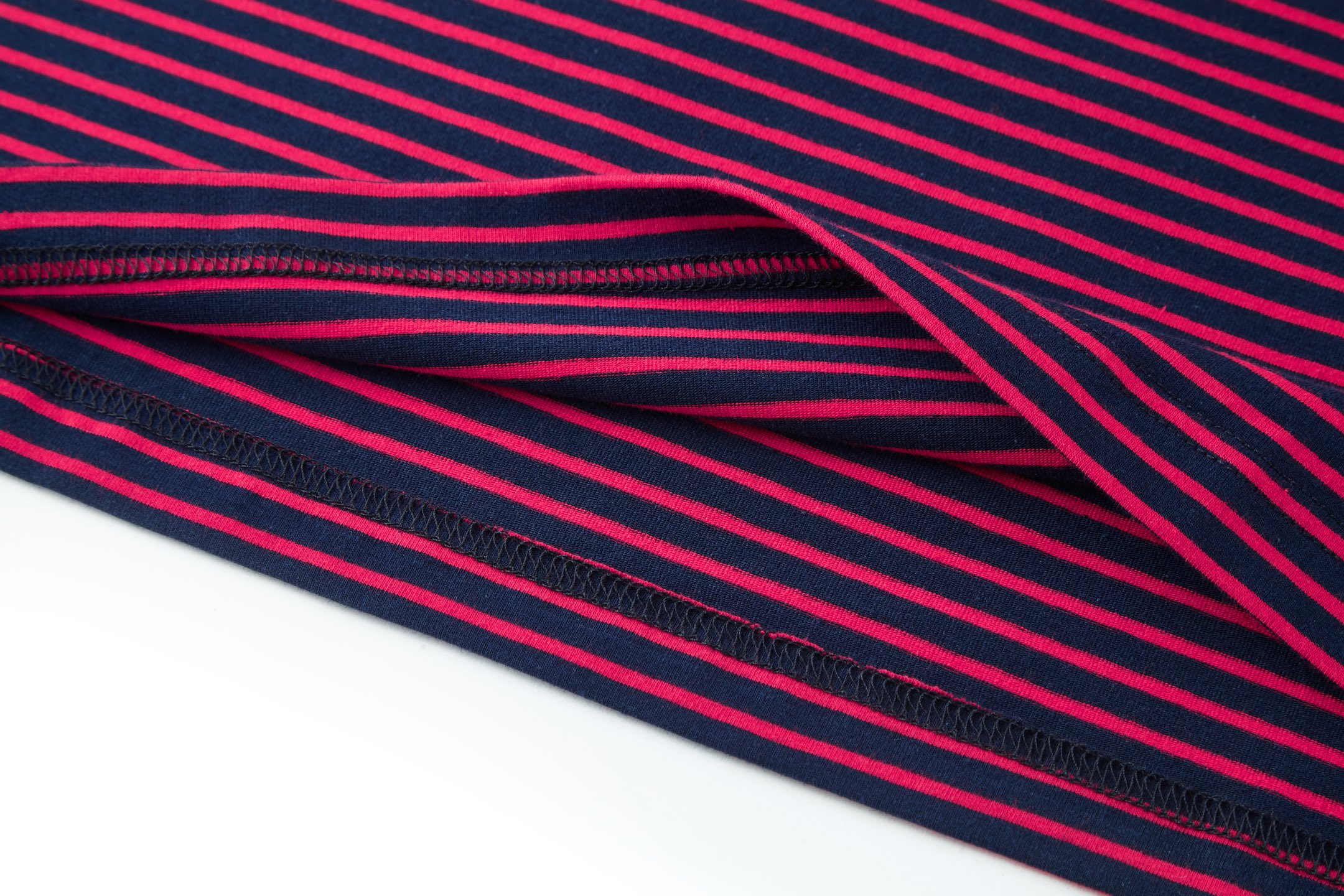 PRADA 普拉达 条纹撞色logo徽标短袖 T恤 红色 白色