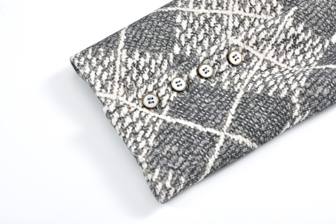 LOUIS VUITTON 路易威登 菱格无领小香风单排扣夹克 外套 灰色 1AGIZX