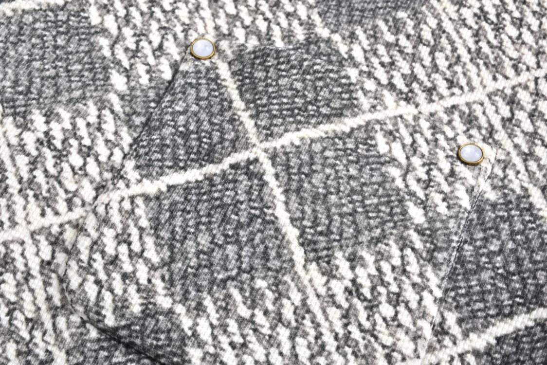 LOUIS VUITTON 路易威登 菱格无领小香风单排扣夹克 外套 灰色 1AGIZX