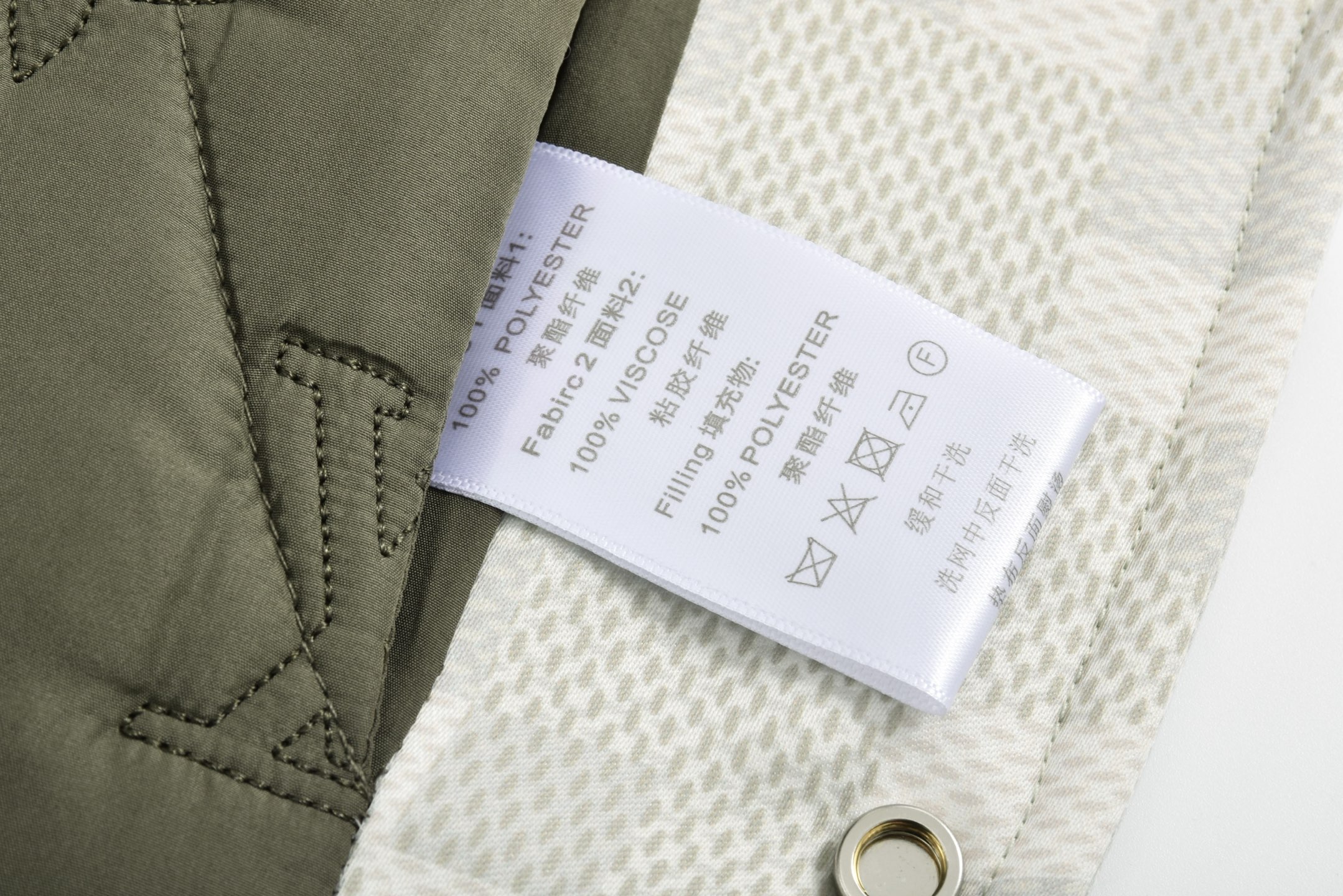 LOUIS VUITTON 路易威登 棋盘格马赛克夹棉翻领单排扣夹克 外套 绿色 1AGKF7