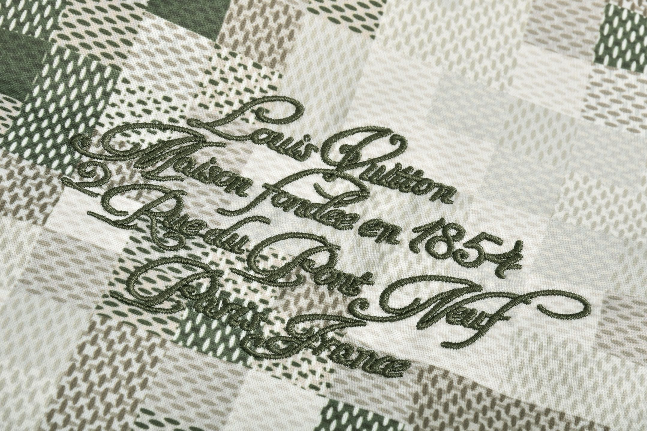 LOUIS VUITTON 路易威登 棋盘格马赛克夹棉翻领单排扣夹克 外套 绿色 1AGKF7