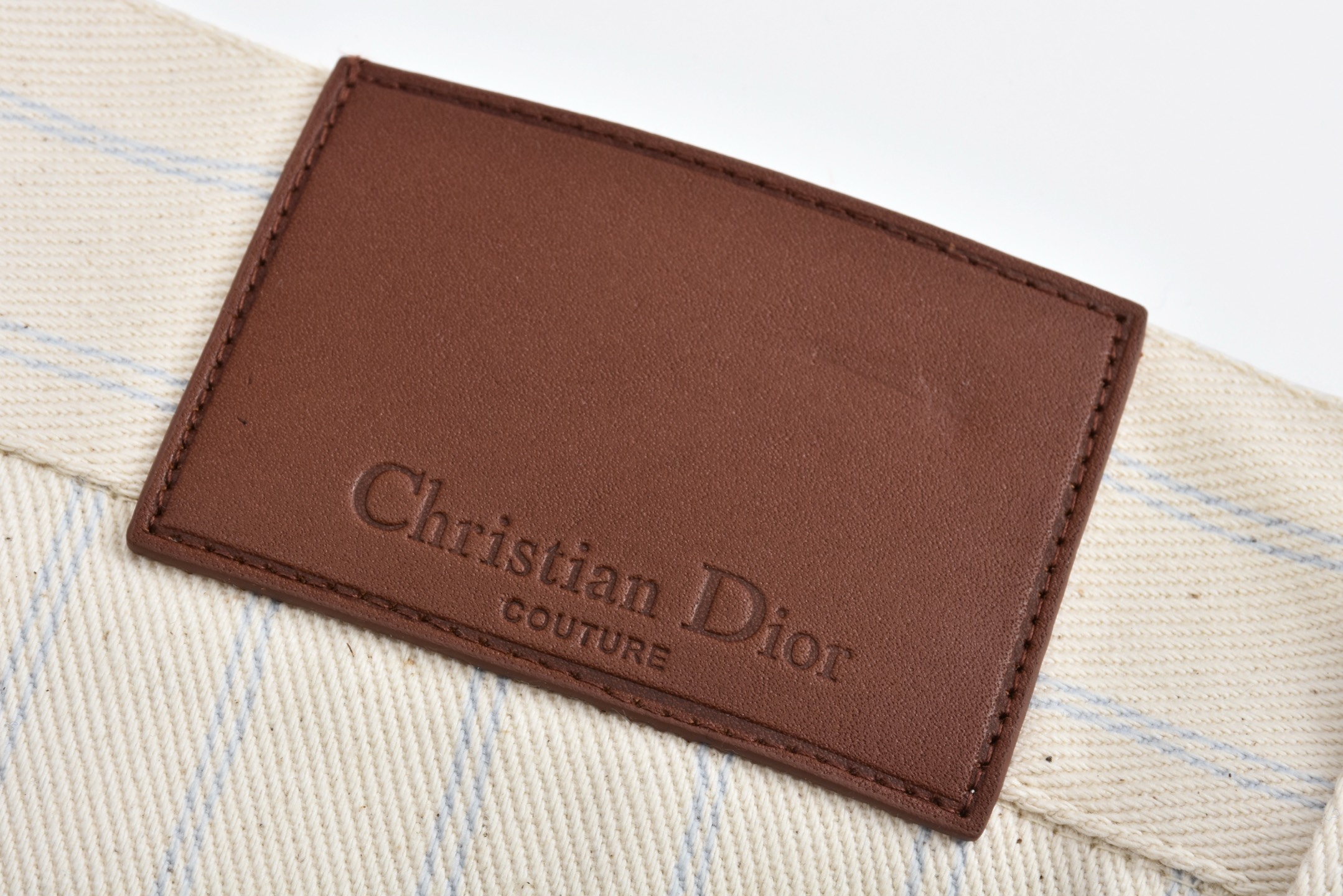 DIOR 迪奥 条纹刺绣字母logo牛仔裤 长裤 裤子 583D182A3010-C085