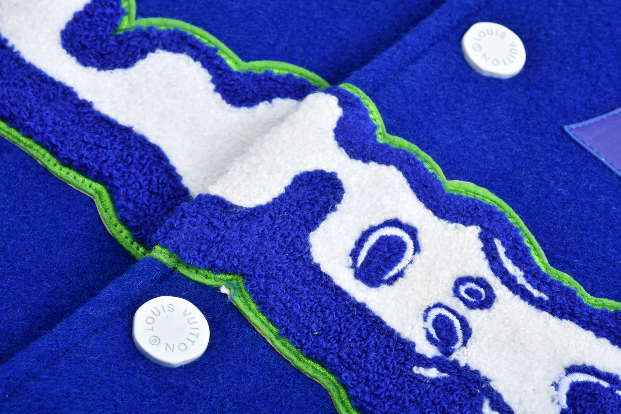 LOUIS VUITTON 路易威登 logo刺绣单排扣棒球服 夹克 外套 蓝色 1ABZM4