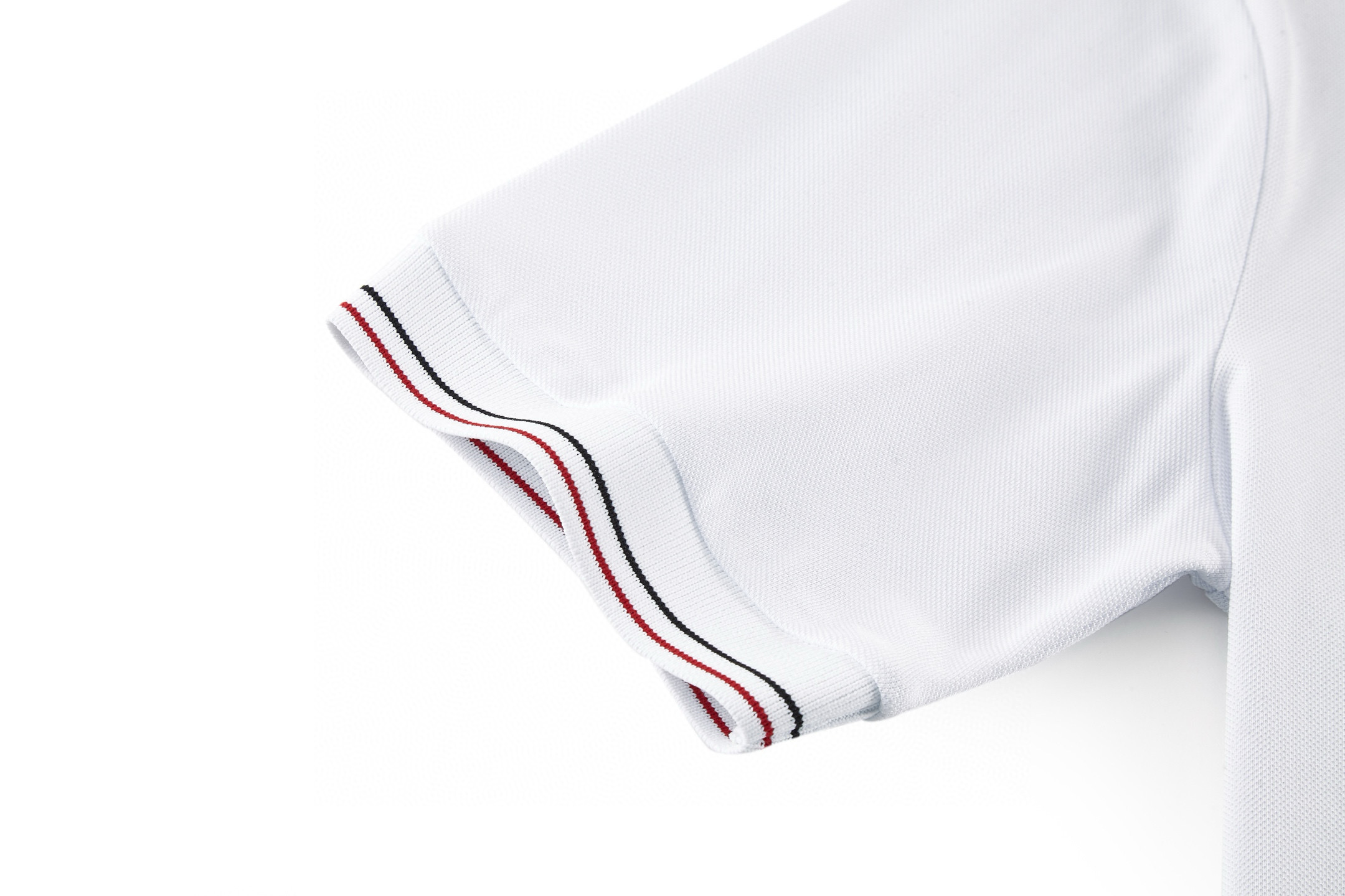 PRADA 普拉达 条纹边饰logo徽标Polo衫 短袖 T恤 黑色 白色 UJN765-1ZMI-F0N98-S-NOO