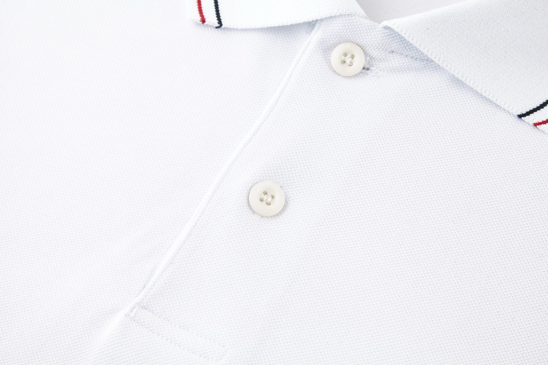 PRADA 普拉达 条纹边饰logo徽标Polo衫 短袖 T恤 黑色 白色 UJN765-1ZMI-F0N98-S-NOO