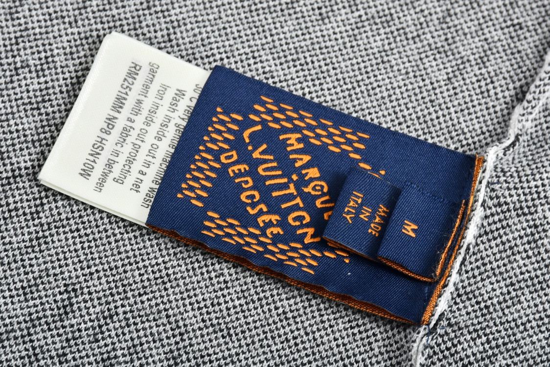 LOUIS VUITTON 路易威登 棋盘格字母logo针织圆领短袖 T恤 蓝绿 黑白 1AHBCV