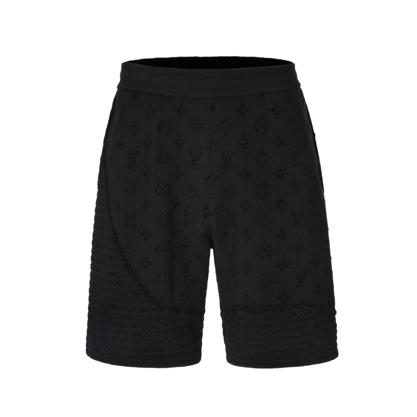 LOUIS VUITTON 路易威登 拼接斜纹提花短裤 休闲裤 裤子 五分裤 黑色 1AHC59