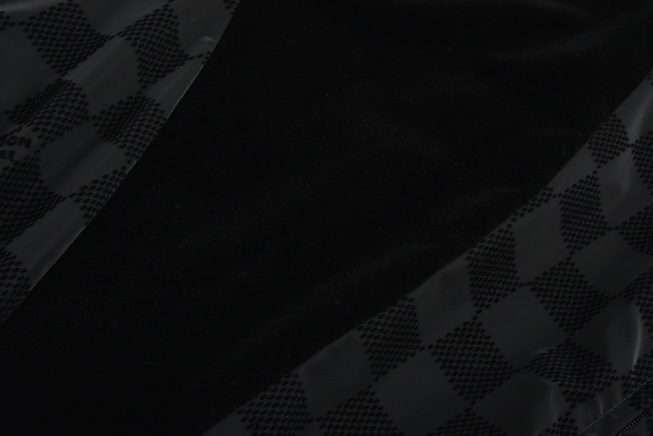 LOUIS VUITTON 路易威登 棋盘格拼接植绒拉链立领夹克 外套 黑色 1AHBG4