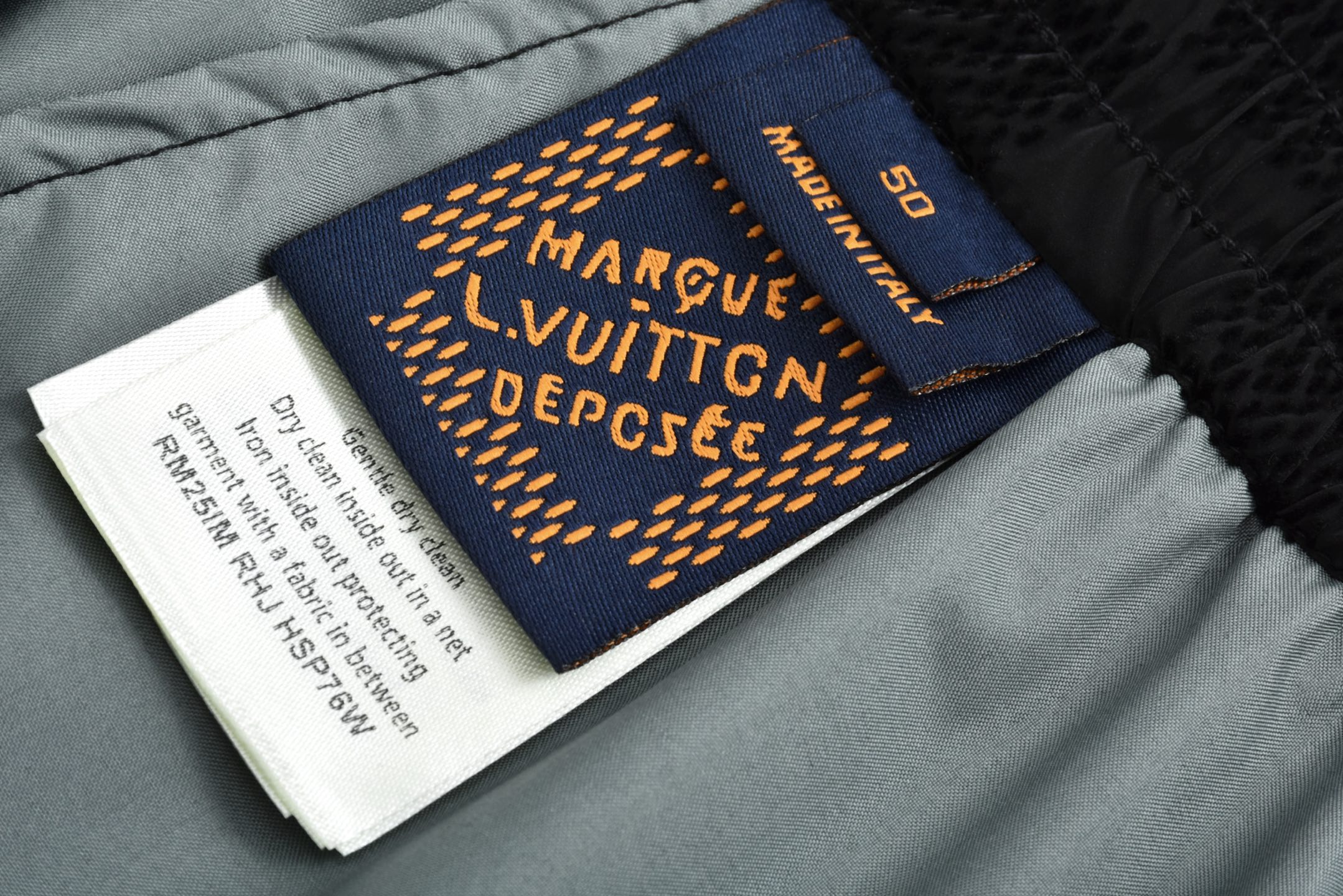 LOUIS VUITTON 路易威登 棋盘格拼接植绒松紧腰运动裤 休闲裤 裤子 长裤 黑色 1AHCDQ