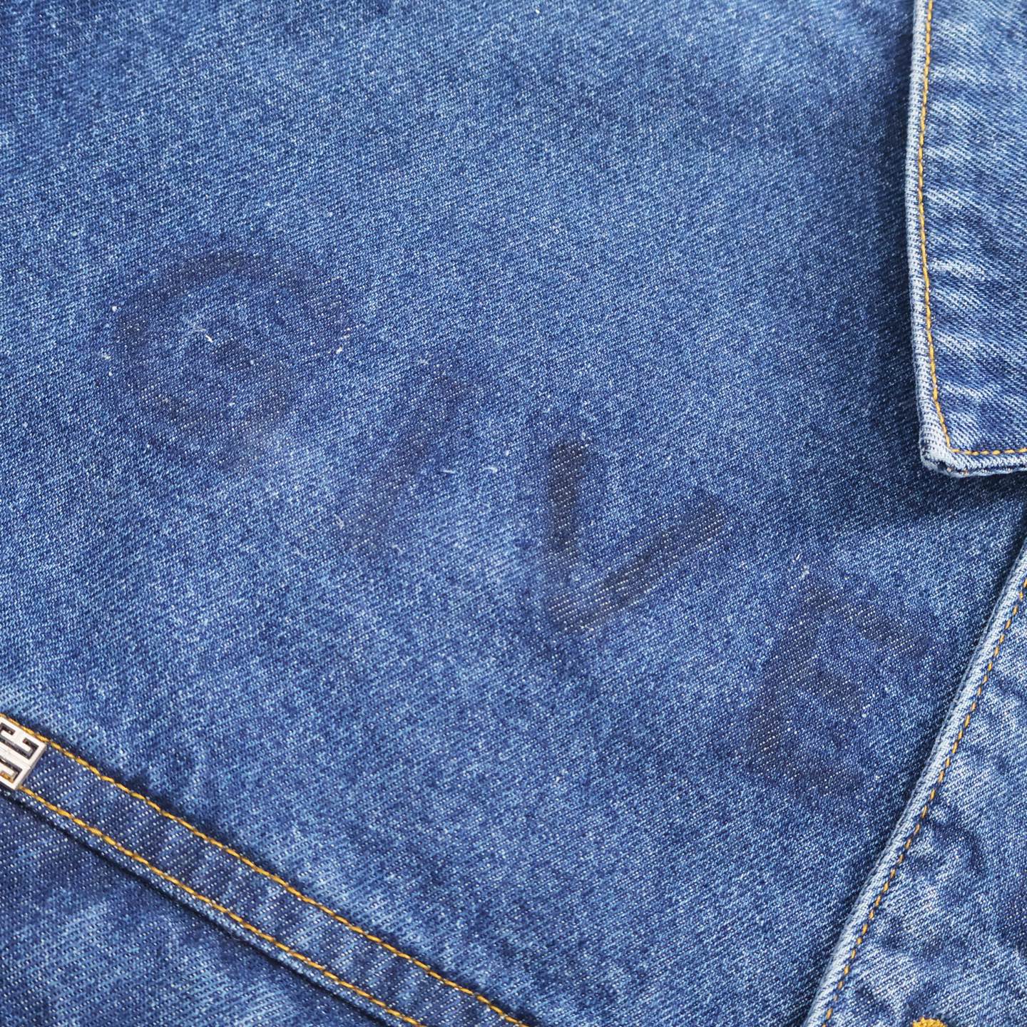 Givenchy 纪梵希 做旧字母logo印花毛边单排扣牛仔马甲 背心 蓝色 BM01295Y4V-415