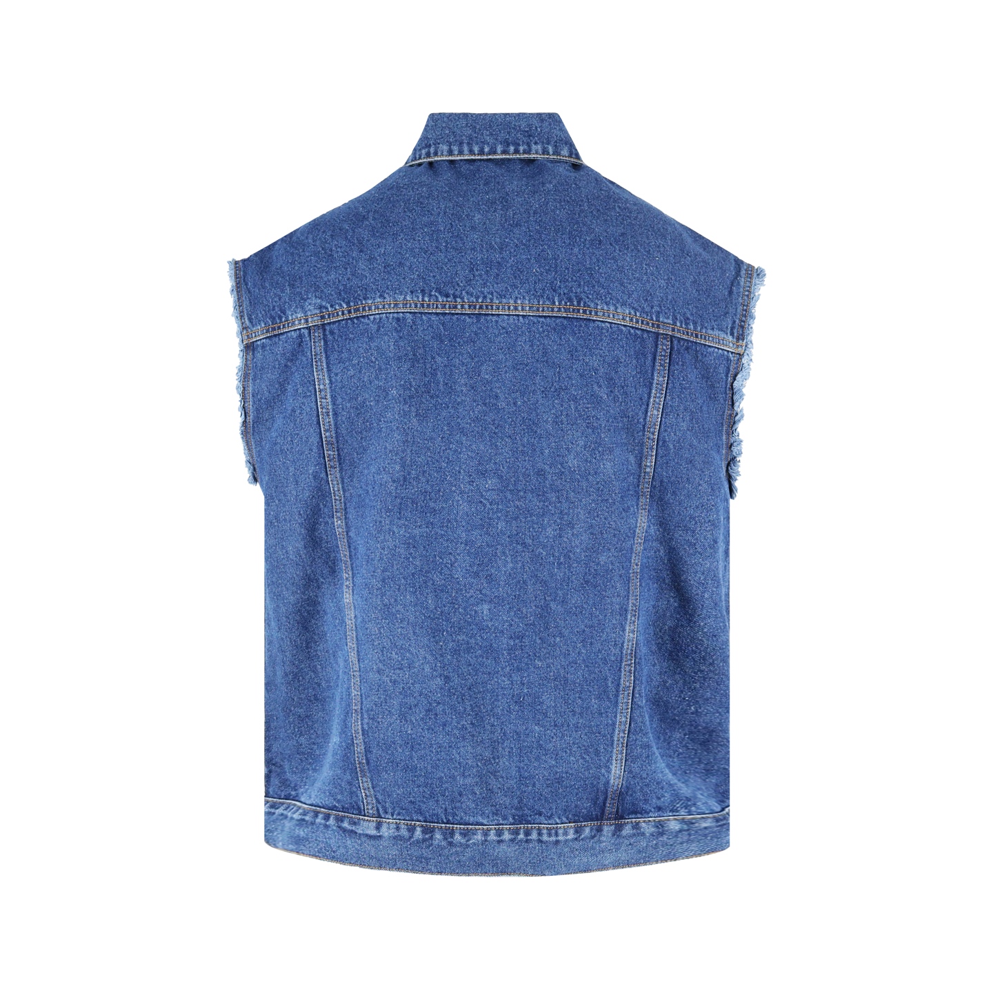 Givenchy 纪梵希 做旧字母logo印花毛边单排扣牛仔马甲 背心 蓝色 BM01295Y4V-415