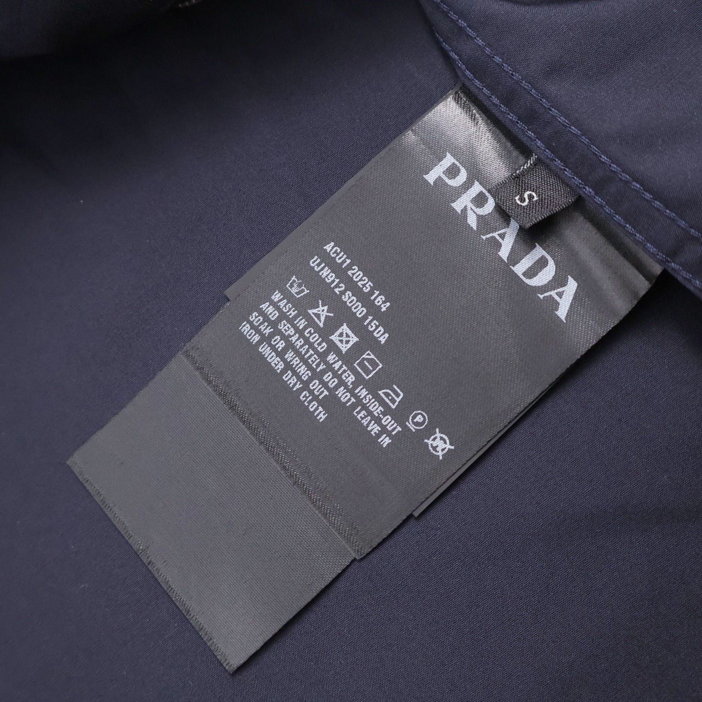 PRADA 普拉达 字母logo印花拉链衬衫 短袖 宽松 休闲 夏季 蓝色 SC781-1480-F0216-S-OOO