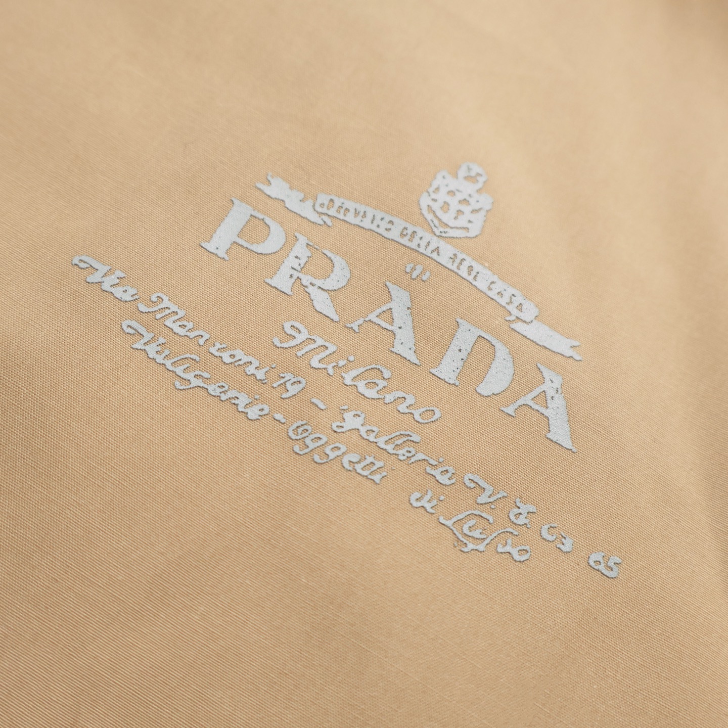 PRADA 普拉达 字母logo印花拉链衬衫 短袖 宽松 休闲 夏季 米色 SC781-1480-F0F24-S-OOO