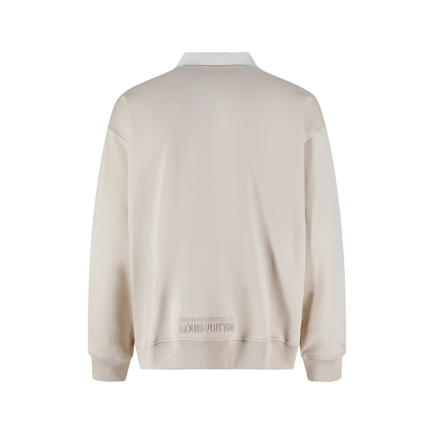 LOUIS VUITTON 路易威登  LV 刺绣字母logo徽标半拉链翻领卫衣 长袖 米白 1AHW28
