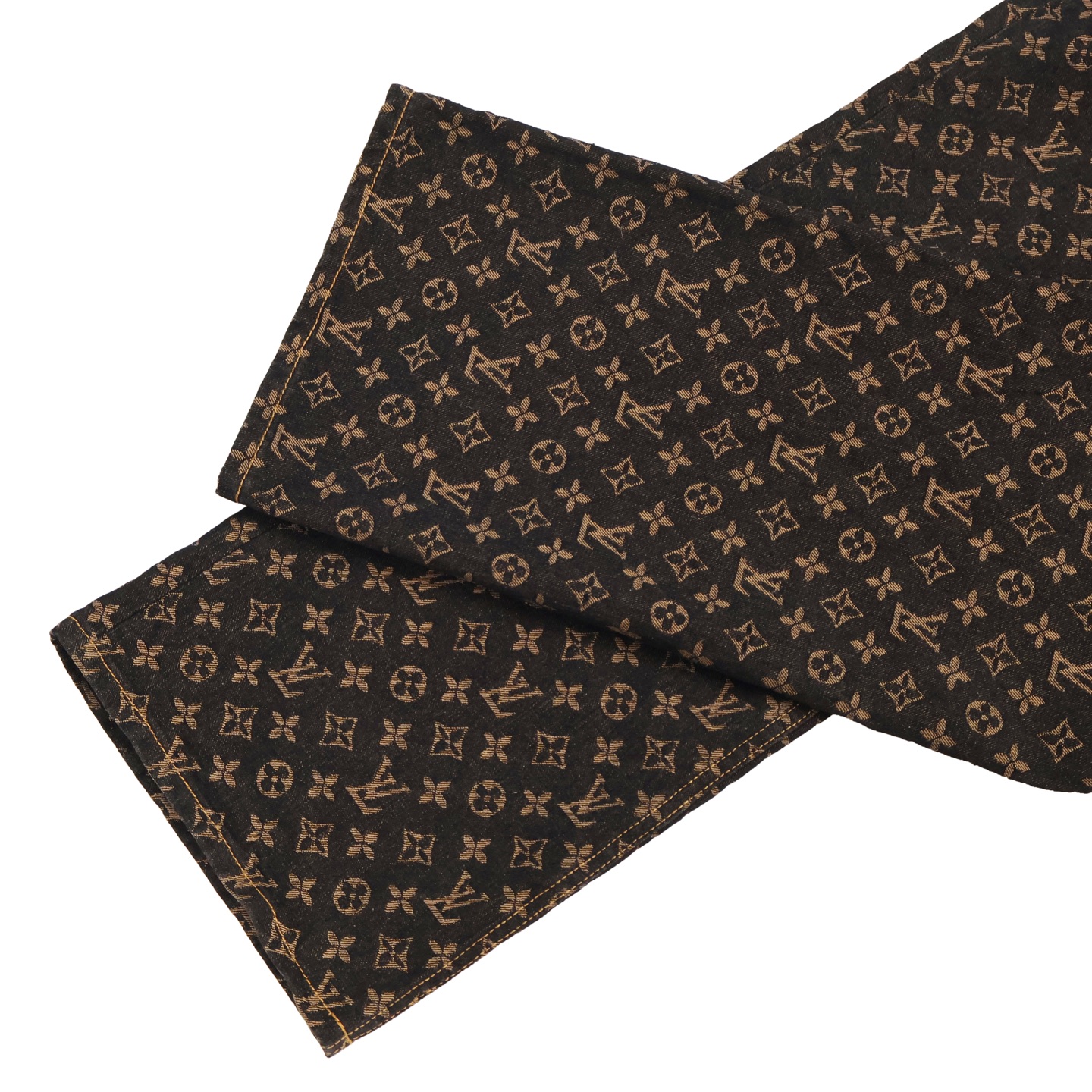 LOUIS VUITTON  路易威登 LV 满印字母logo直筒牛仔裤 直筒 裤子 长裤 咖色