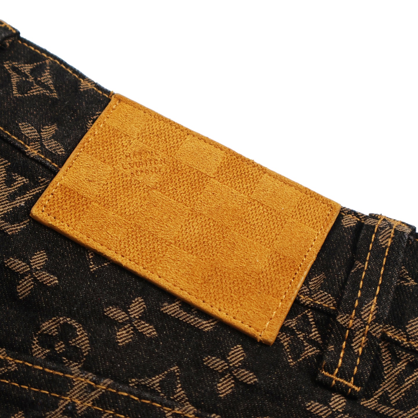 LOUIS VUITTON  路易威登 LV 满印字母logo直筒牛仔裤 直筒 裤子 长裤 咖色