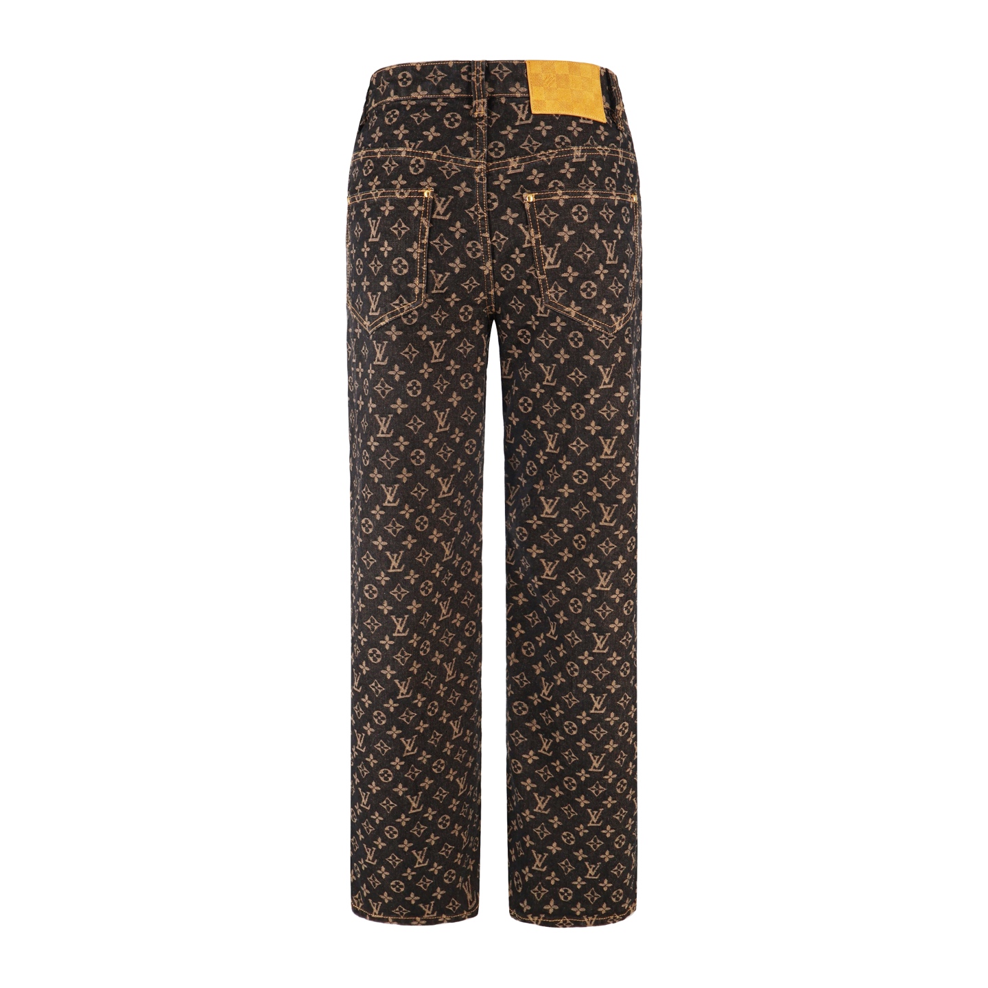 LOUIS VUITTON  路易威登 LV 满印字母logo直筒牛仔裤 直筒 裤子 长裤 咖色