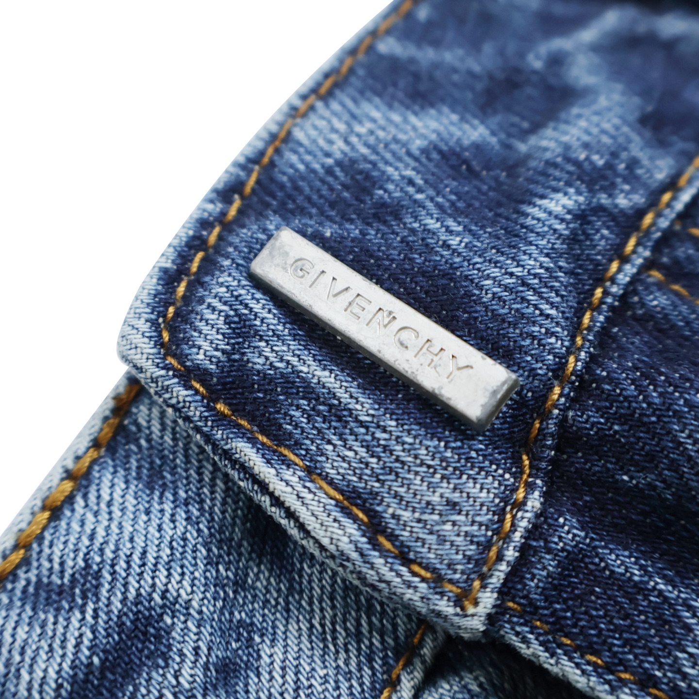 Givenchy 纪梵希 水洗做旧直筒牛仔裤 长裤 裤子 浅蓝色 深蓝色