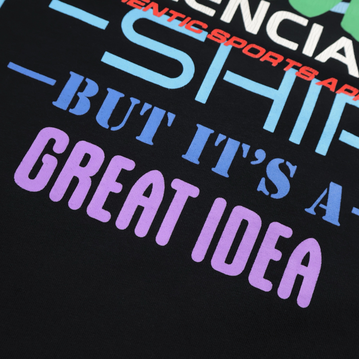 Balenciaga 巴黎世家 新主意彩色字母logo印花短袖 T恤 圆领 短款 夏季 白色 黑色