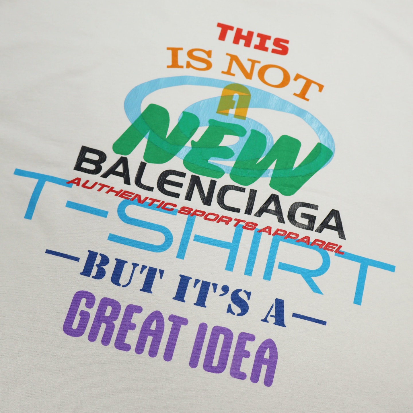 Balenciaga 巴黎世家 新主意彩色字母logo印花短袖 T恤 圆领 短款 夏季 白色 黑色