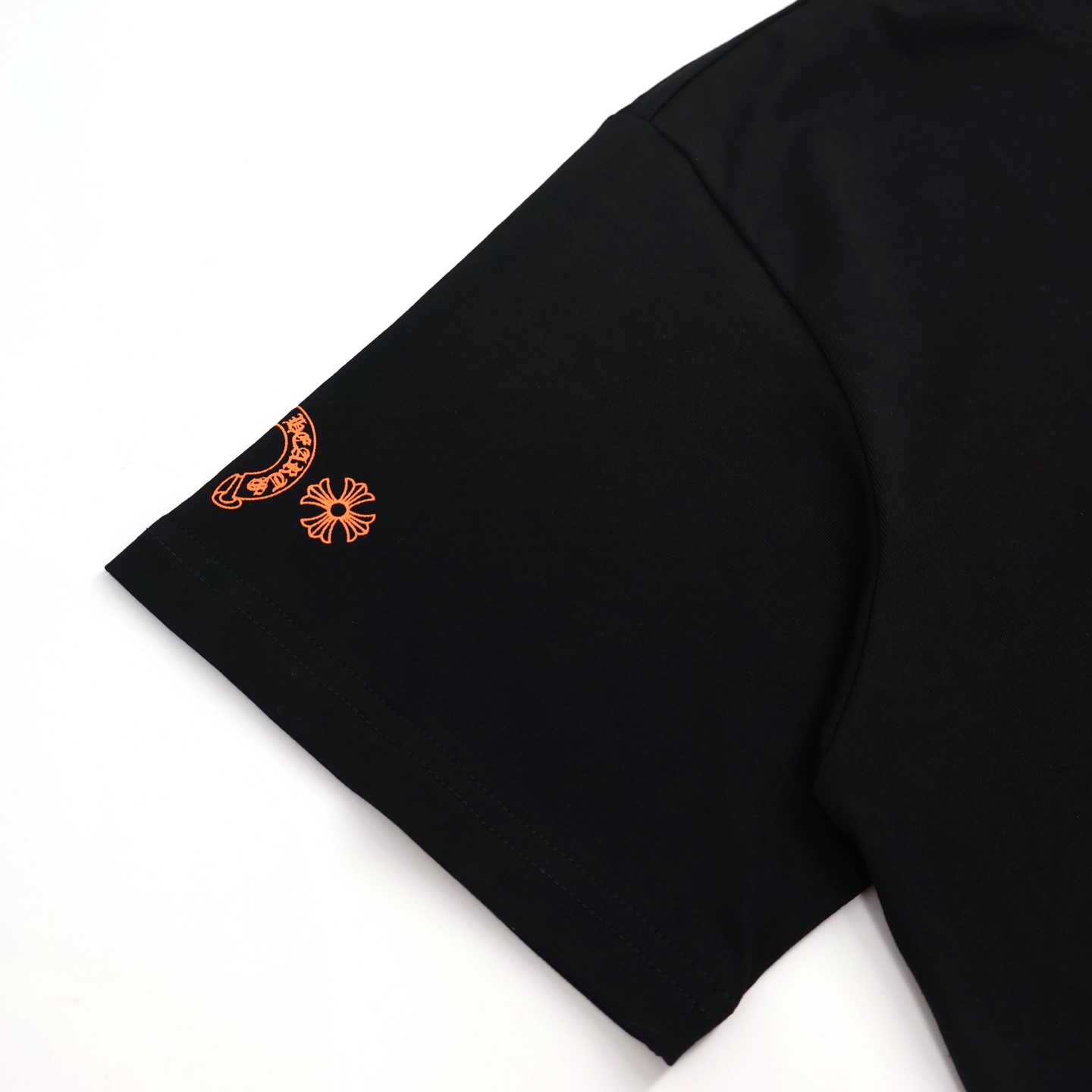 Chrome Hearts 克罗心 橙色十字架字母 印花 短袖 T恤 黑色 A2 CH-202302151