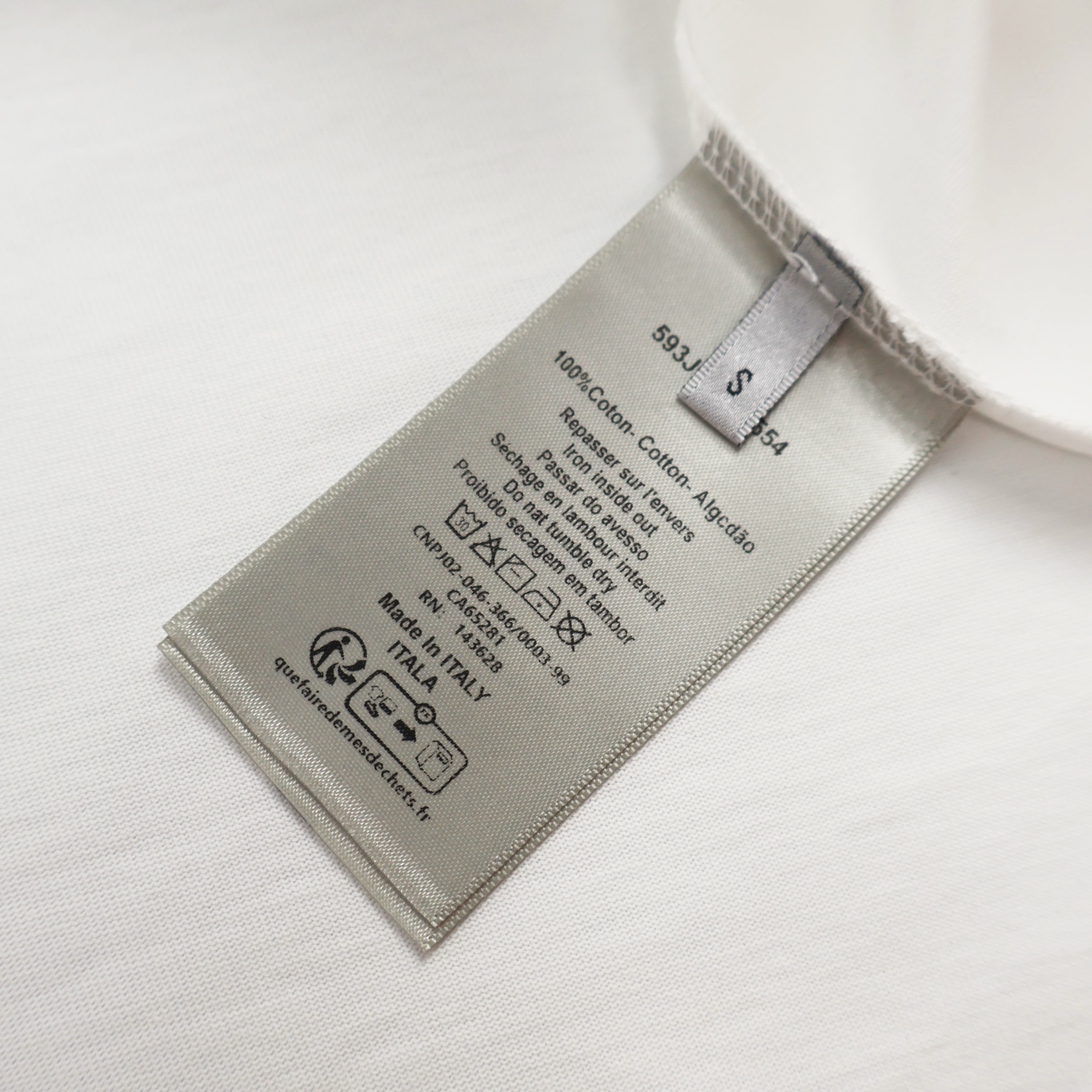 DIOR 迪奥 彩色数字字母刺绣 T恤 夏季 短袖  黑色 白色 A2 593J696N0849-C984