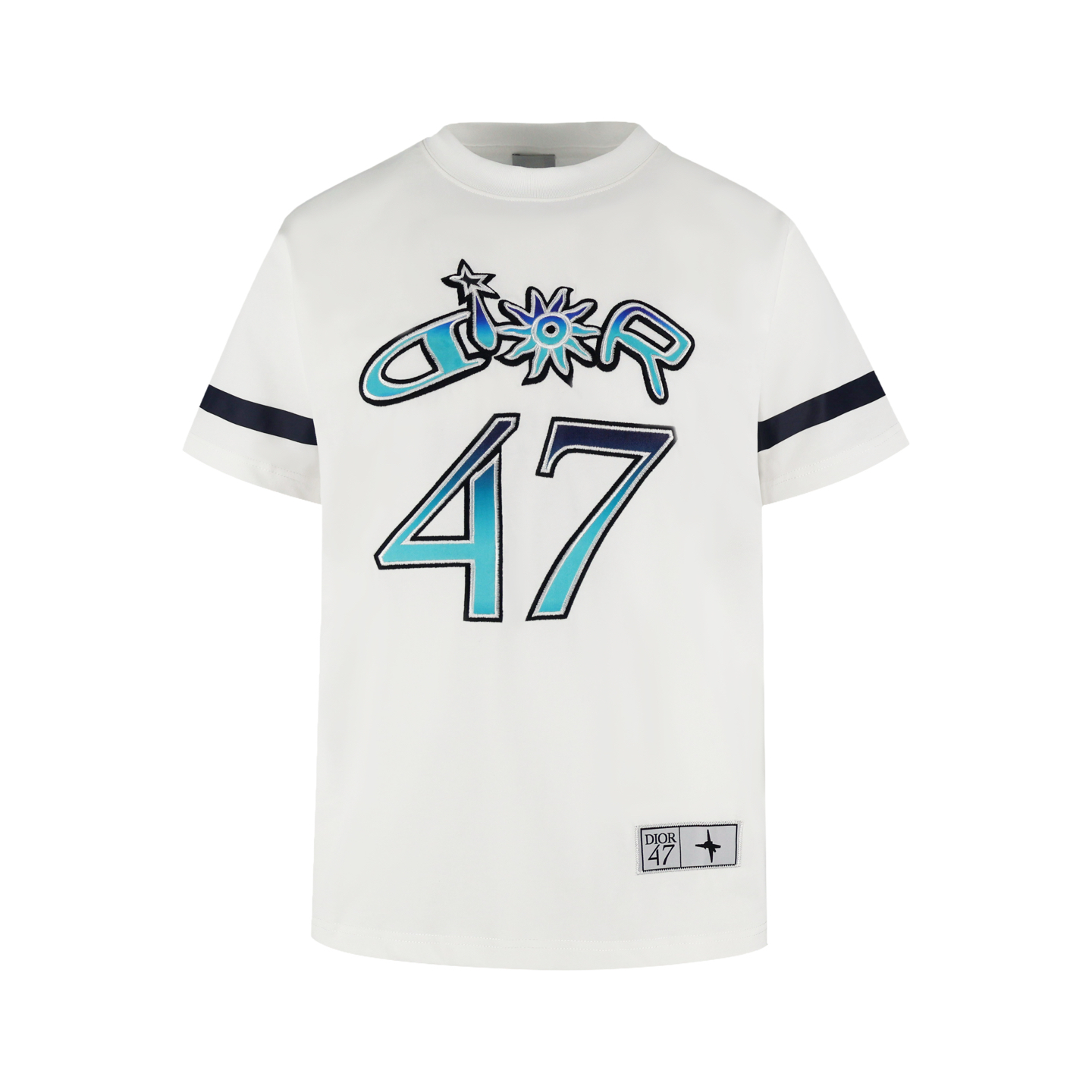 DIOR 迪奥 彩色数字字母刺绣 T恤 夏季 短袖  黑色 白色 A2 593J696N0849-C984