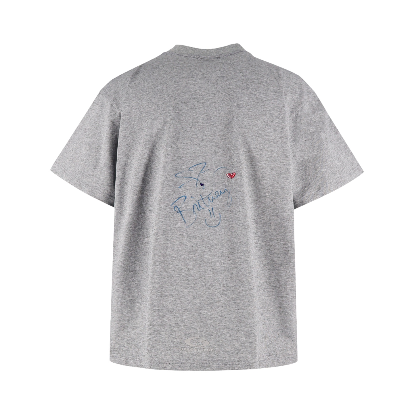 Balenciaga 巴黎世家 布兰妮人像印花短袖 T恤 圆领 短款 夏季 灰色 A2 764235TTVJ81302