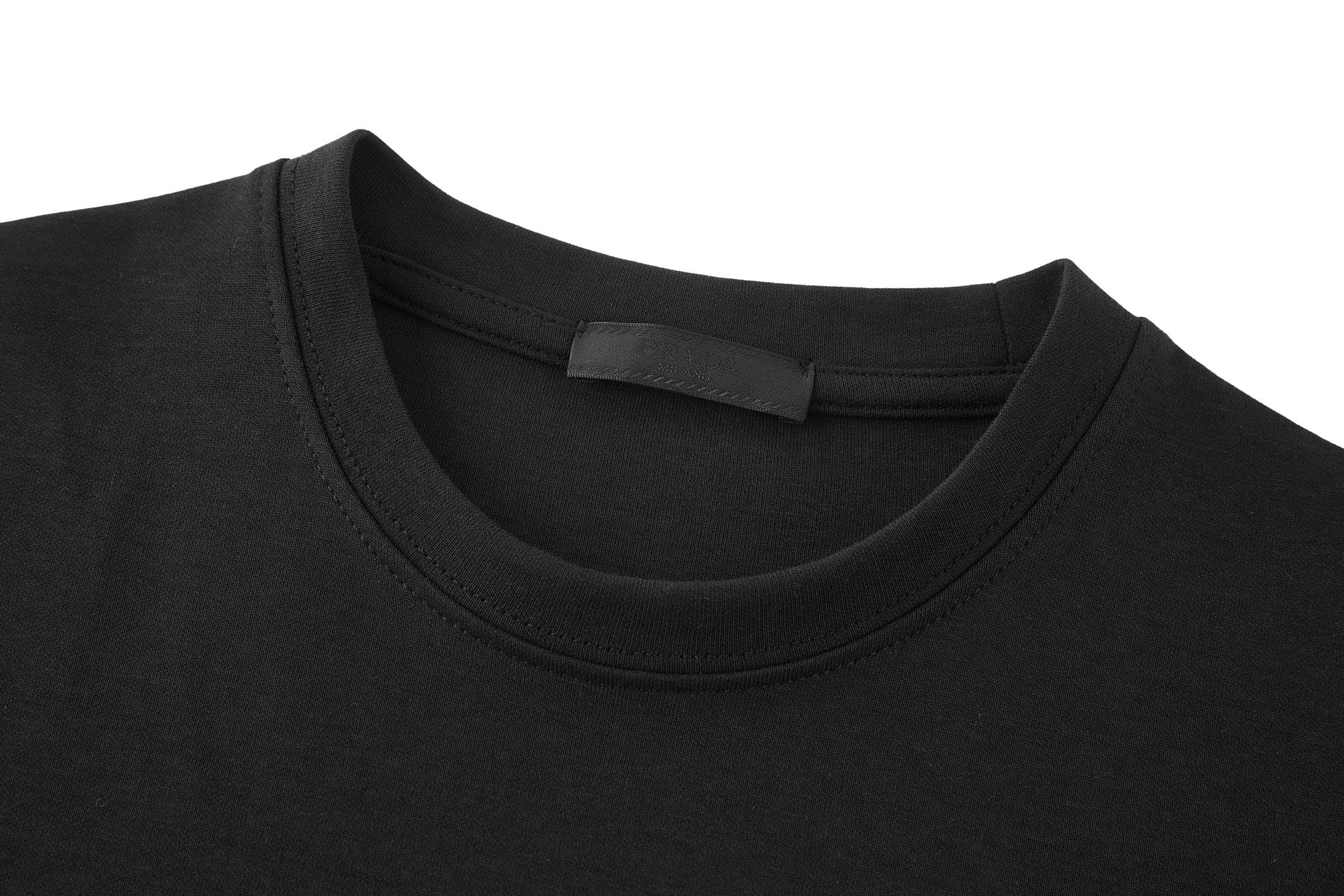 PRADA 普拉达 纯色胸口徽标圆领 休闲夏季 短袖 T恤 黑色 白色