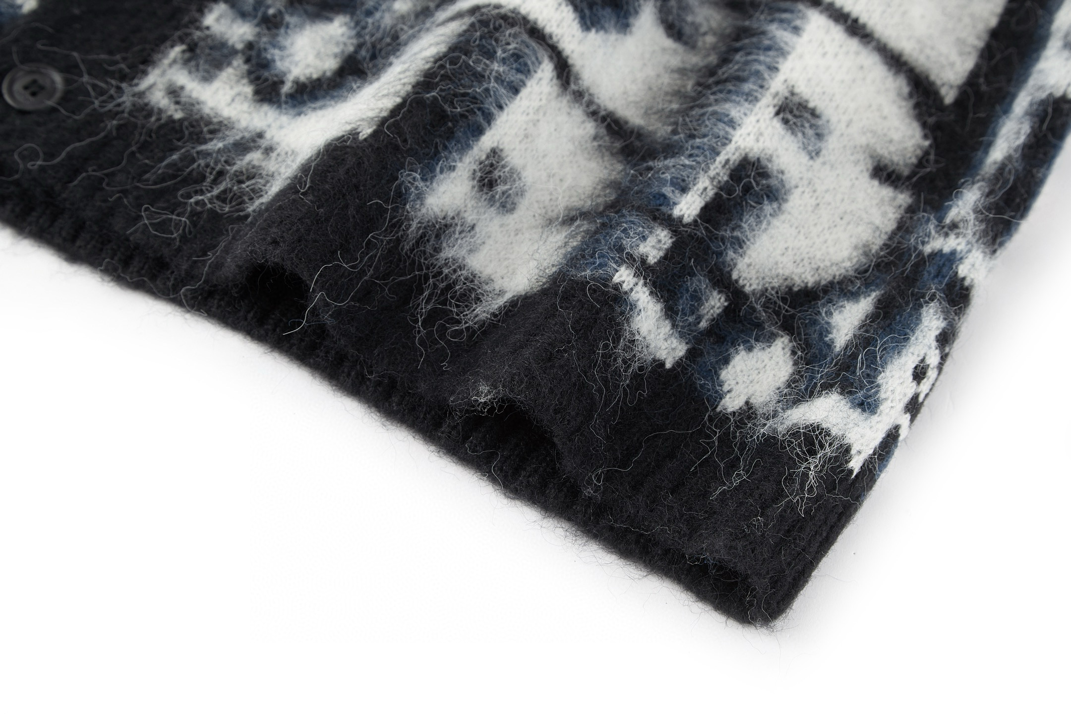 DIOR 迪奥 老花马海毛开衫 毛衣 秋冬 长袖 黑色 B0 513M204A4000-C189