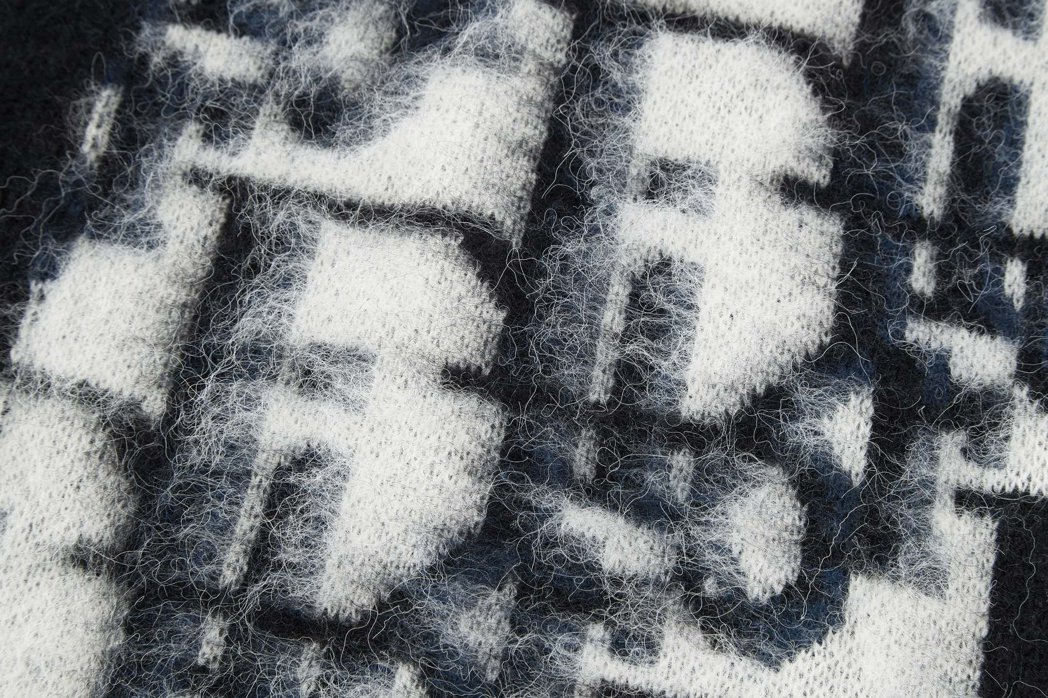 DIOR 迪奥 老花马海毛开衫 毛衣 秋冬 长袖 黑色 B0 513M204A4000-C189