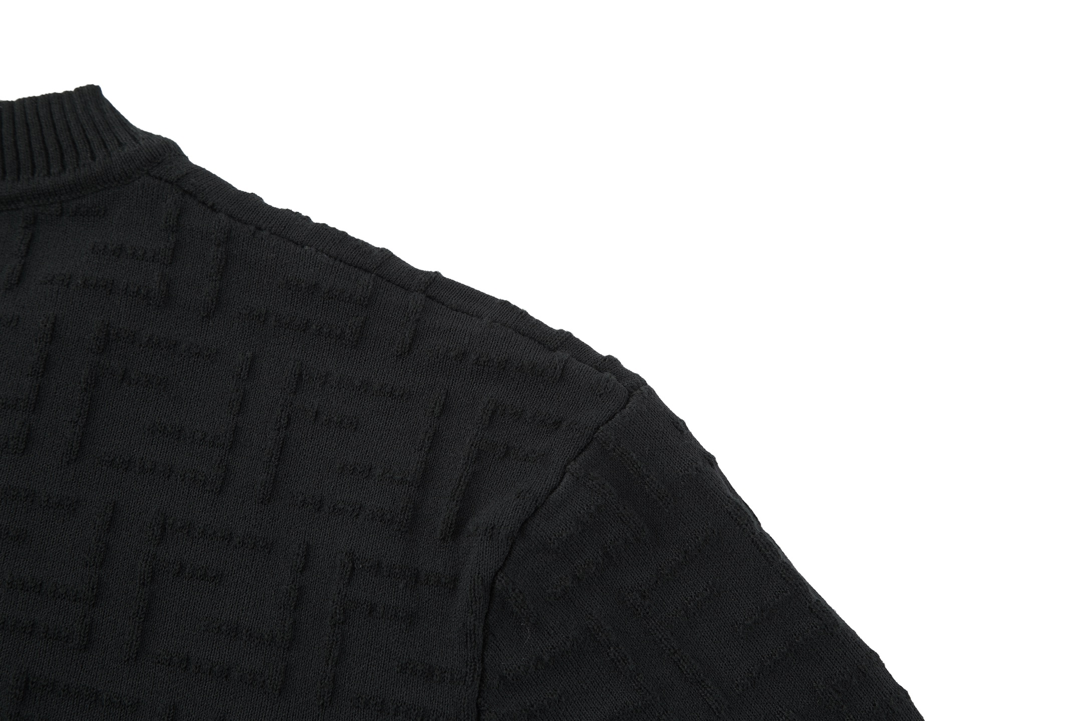 FENDI 芬迪 满印提花圆领毛衣 针织衫 长袖 黑色 B0 FZX091AU7OF0QA1