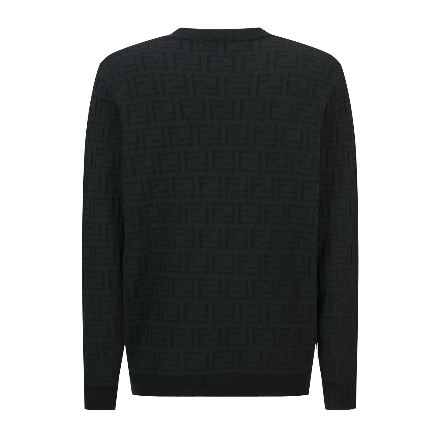 FENDI 芬迪 满印提花圆领毛衣 针织衫 长袖 黑色 B0 FZX091AU7OF0QA1