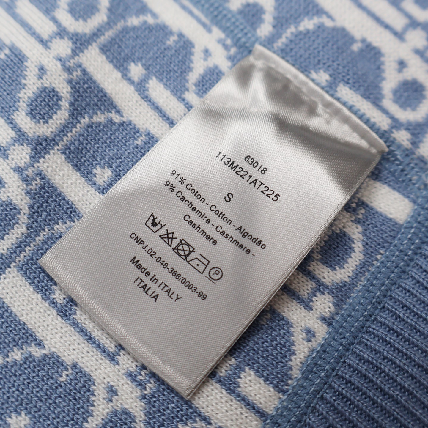 DIOR 迪奥 刺绣字母logo针织拉链连帽卫衣 秋冬 外套 长袖 白色 藏蓝色 浅蓝色 C0 113M221AT225-C088