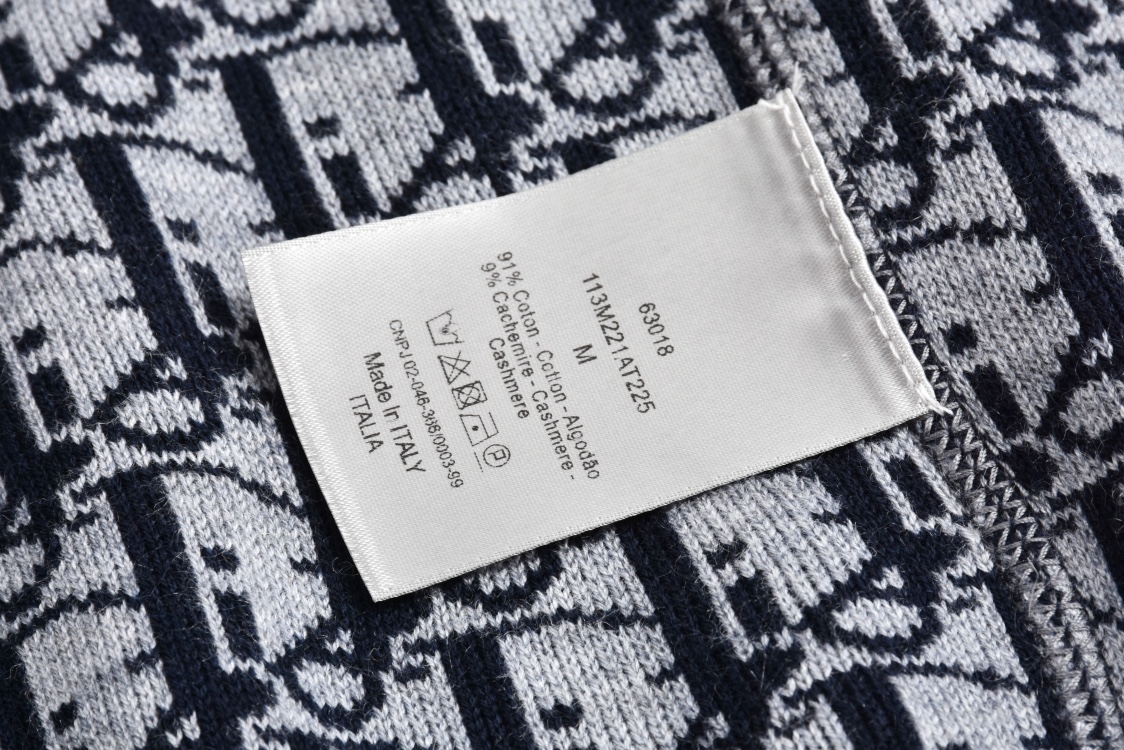 DIOR 迪奥 刺绣字母logo针织拉链连帽卫衣 秋冬 外套 长袖 白色 藏蓝色 浅蓝色 C0 113M221AT225-C088