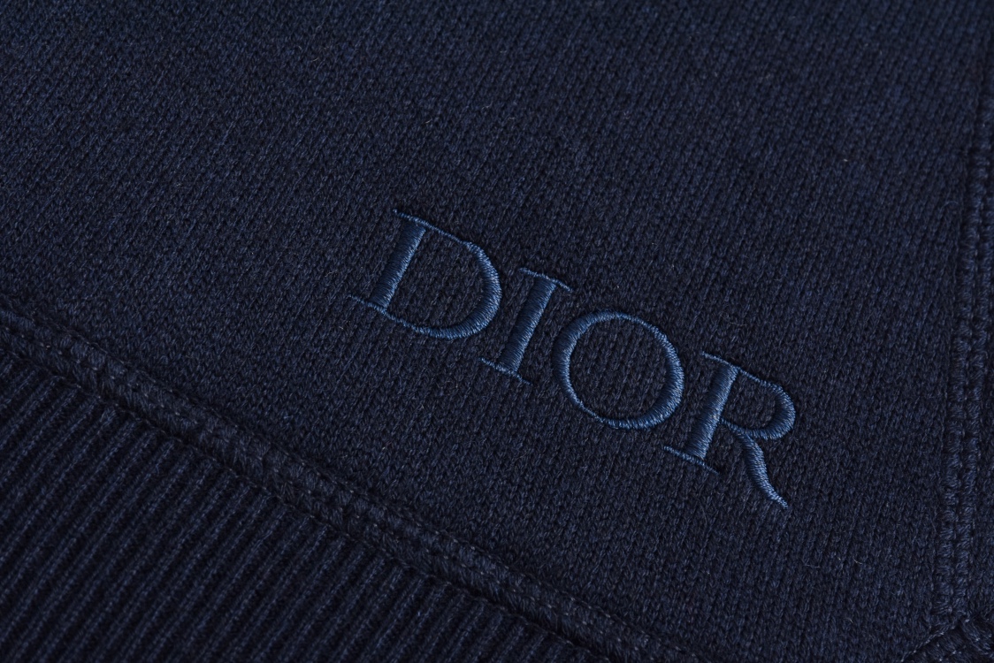 DIOR 迪奥 刺绣字母logo针织拉链连帽卫衣 秋冬 外套 长袖 白色 藏蓝色 浅蓝色 C0 113M221AT225-C088