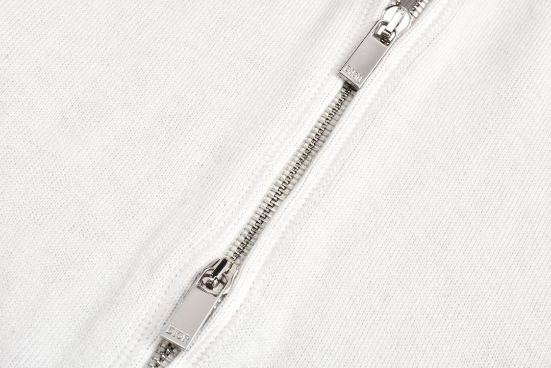 DIOR 迪奥 刺绣字母logo针织拉链连帽卫衣 秋冬 外套 长袖 白色 藏蓝色 浅蓝色 C0 113M221AT225-C088