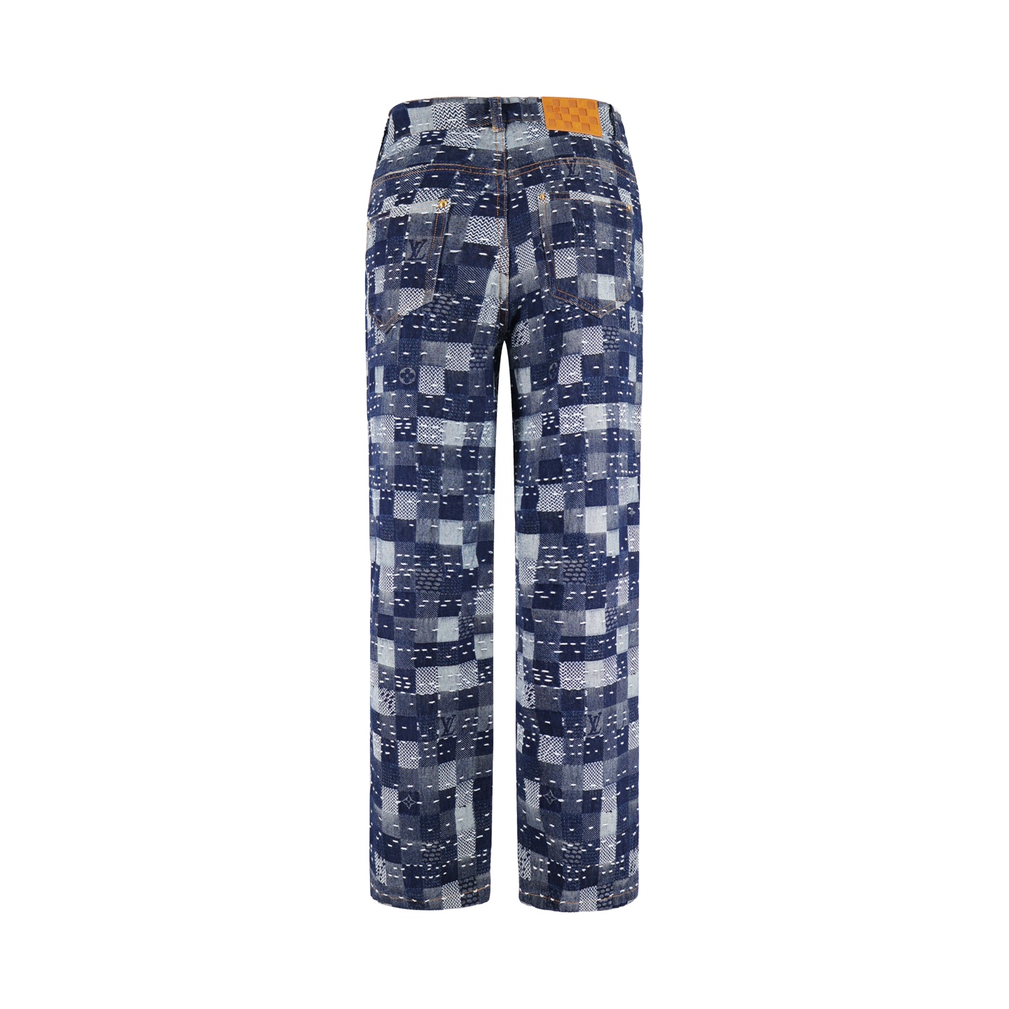 LOUIS VUITTON  路易威登 LV Nigo 联名款 棋盘格牛仔裤 裤子 长裤 蓝色  B0 1AILSF
