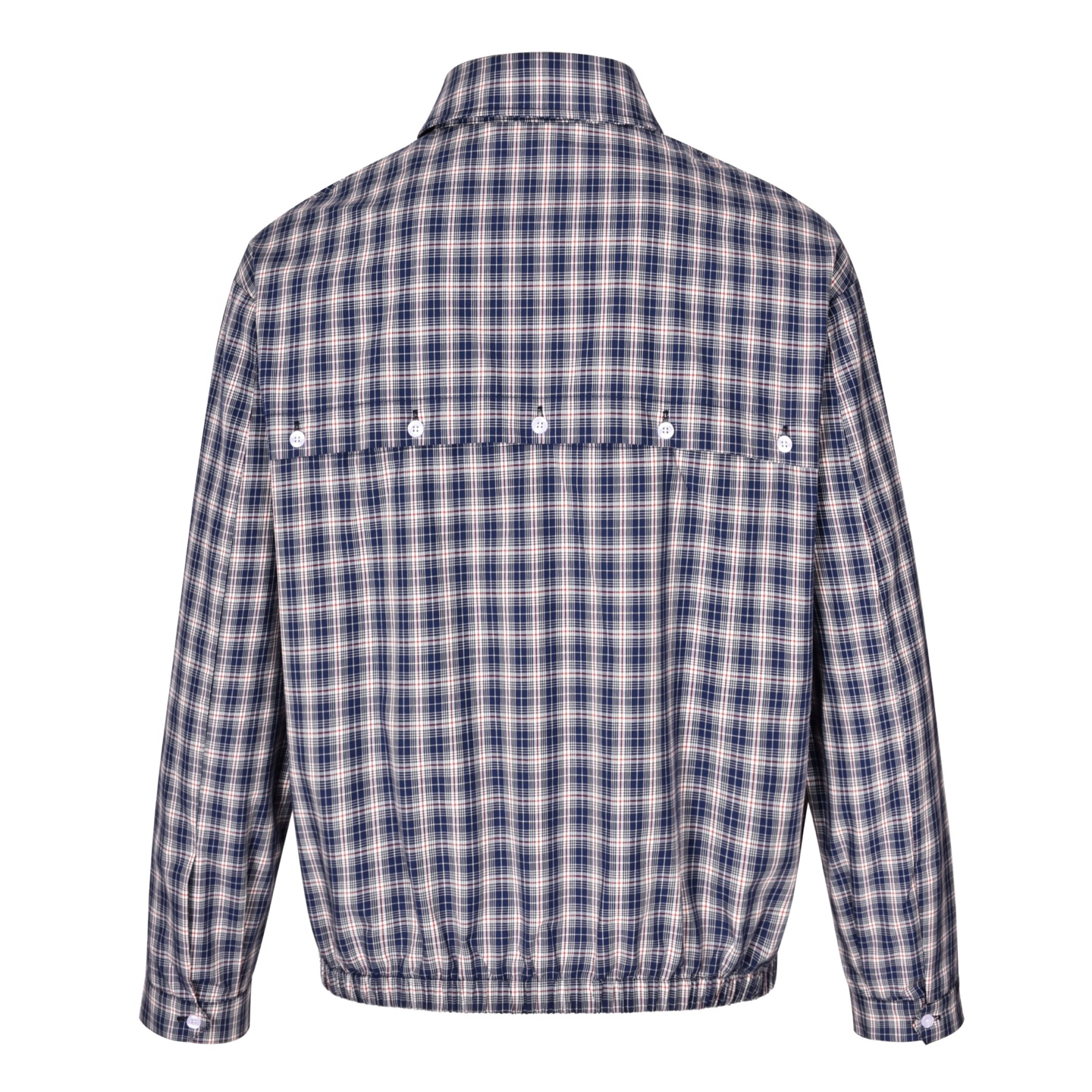 MIU MIU 缪缪小LOGO贴标格纹衬衫夹克 长袖 外套 蓝色 B0 ML1263-17LX-F0Q0U-S-OOO