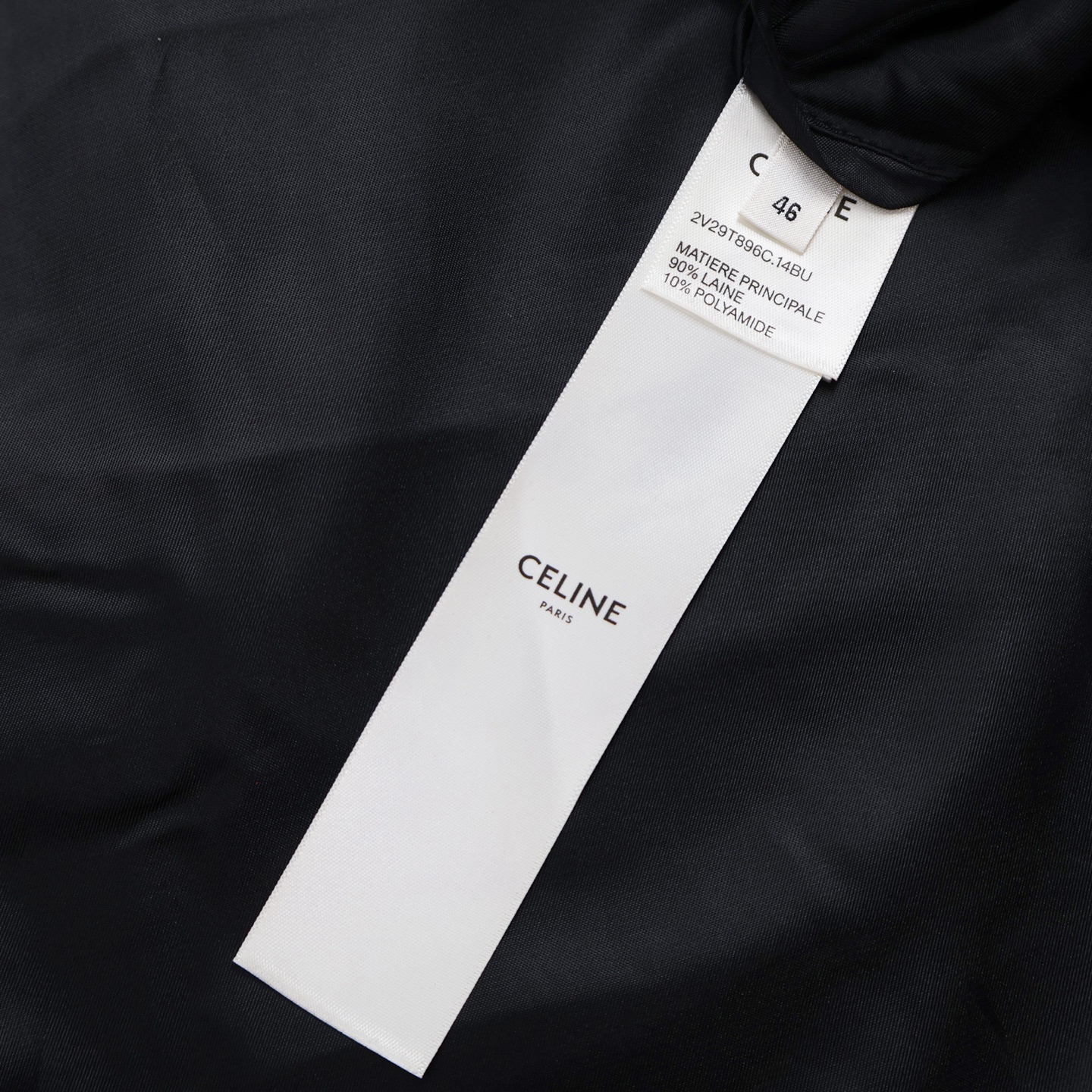 CELINE 赛琳 拼皮条纹字母logo羊羔毛棒球服 夹克 外套 长袖 黑色 D0 2V29T896C-14BU