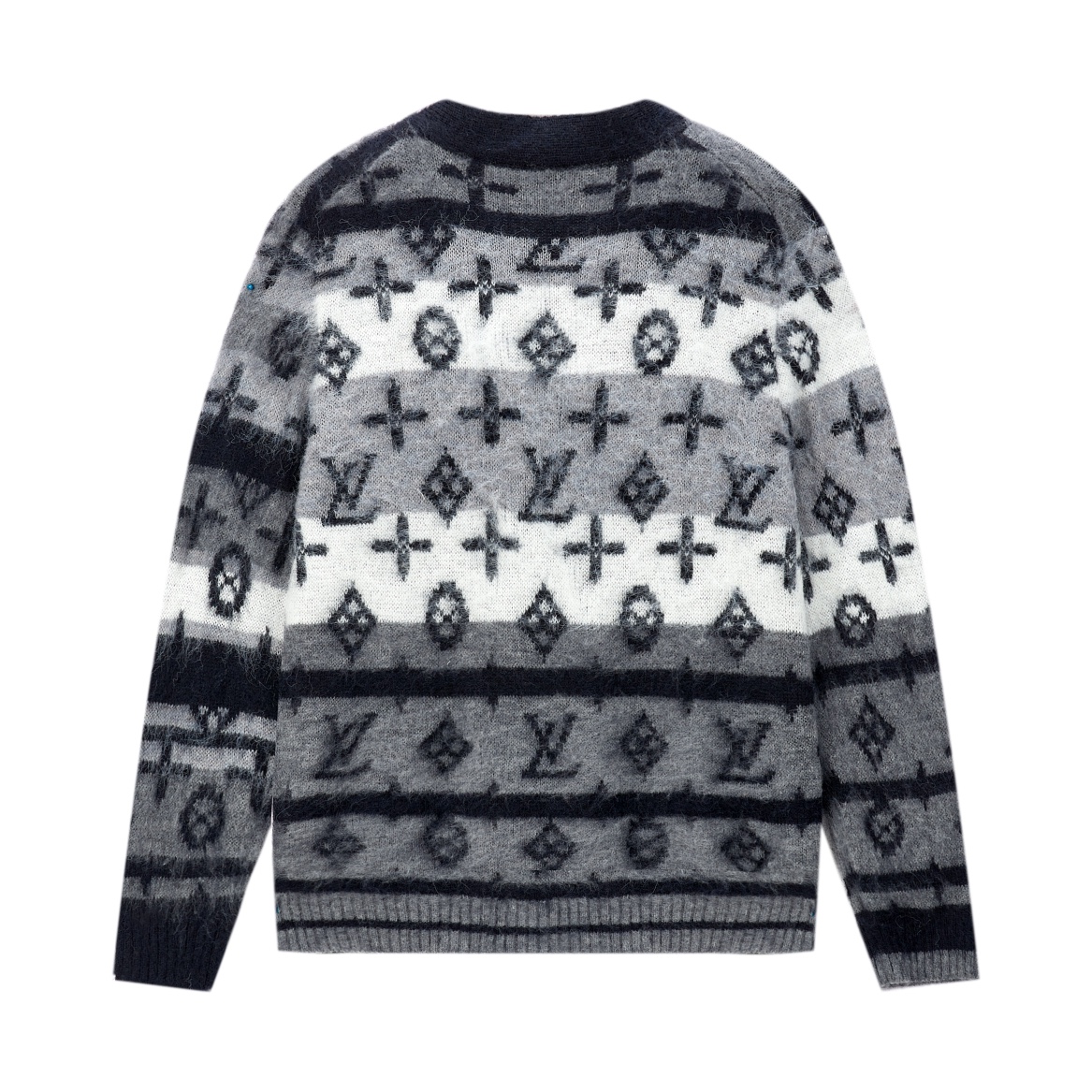 LOUIS VUITTON 路易威登 马海毛V领开衫 针织衫 毛衣 外套 黑色 B0 1AF342