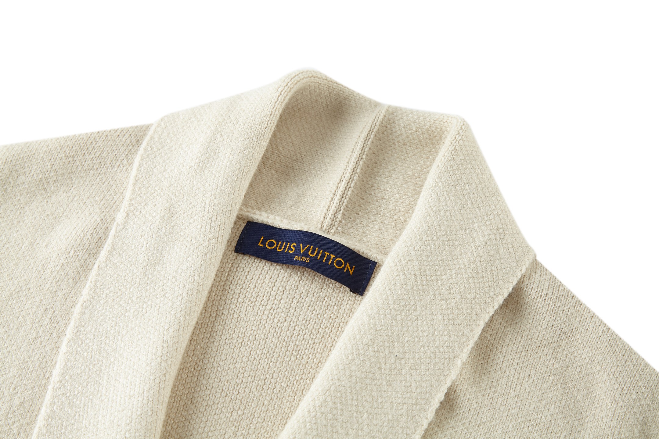 LOUIS VUITTON 路易威登 金属字母Logo徽标V领开衫 针织衫 毛衣 外套 米色 B0 1AHVNQ