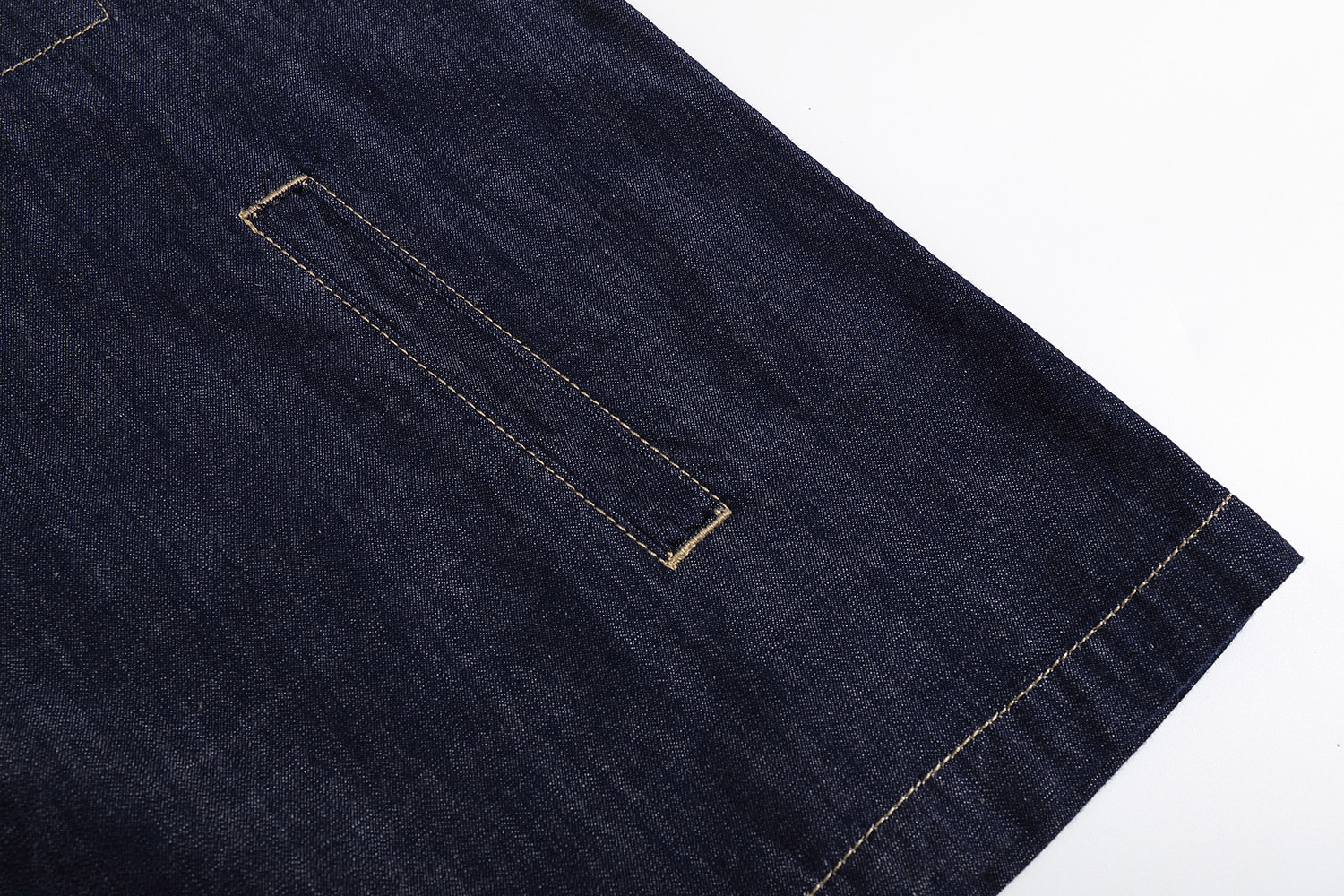 PRADA 普拉达 纯色三角徽标牛仔外套 牛仔衬衫 夹克 长袖 深蓝色 B0 GEB254-14J2-F0008-S-OOO