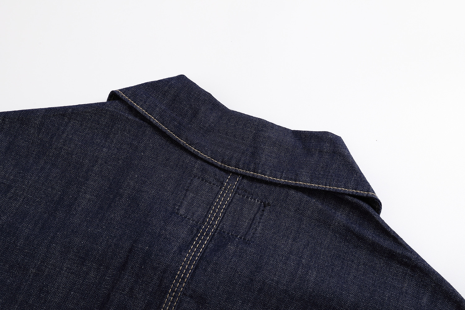 PRADA 普拉达 纯色三角徽标牛仔外套 牛仔衬衫 夹克 长袖 深蓝色 B0 GEB254-14J2-F0008-S-OOO