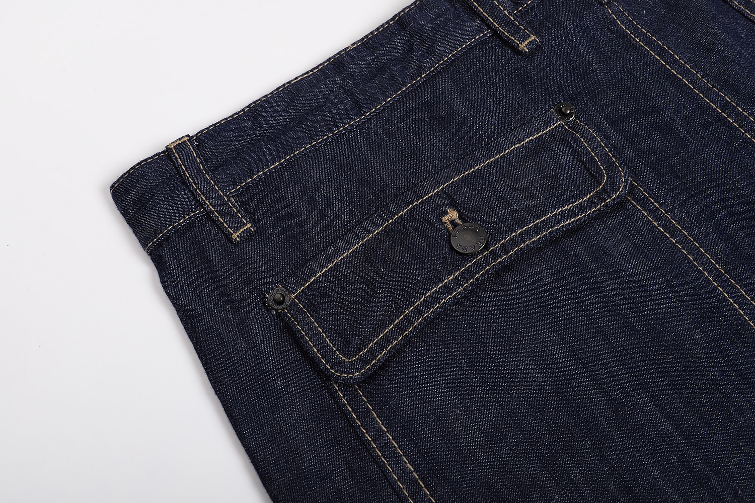 PRADA 普拉达 纯色直筒牛仔裤 长裤 裤子 深蓝色 B0